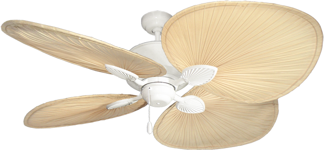 Picture Of Palm Breeze Ii Pure White With 54" Natural - Ceiling Fan (800x392), Png Download