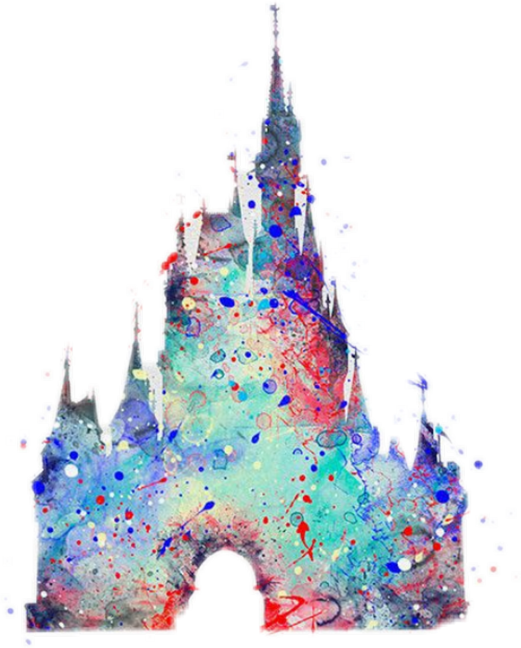 Download Report Abuse Disney Castle Watercolor Full Size Png Image Pngkit