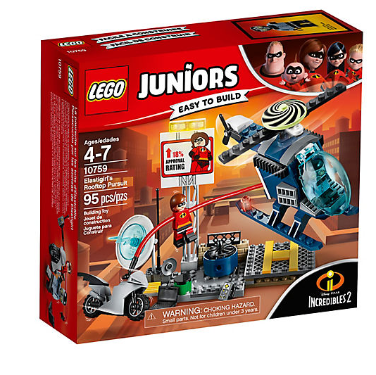 Elasti-girls Rooftop Pursuit - Lego Juniors Incredibles 2 (947x532), Png Download
