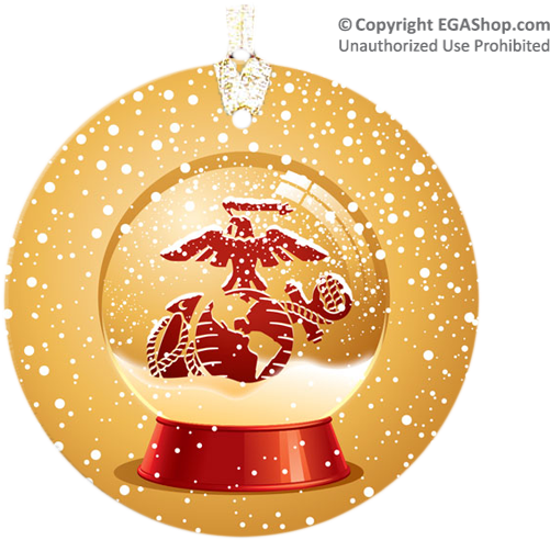 Ornament Features An Image Of An Eagle, Globe And Anchor - Marine Corp Christmas Garden Flag (600x600), Png Download