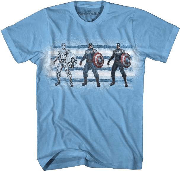Triple Captain America Winter Soldier T Shirt - Minecraft Captain America Shirt (607x607), Png Download