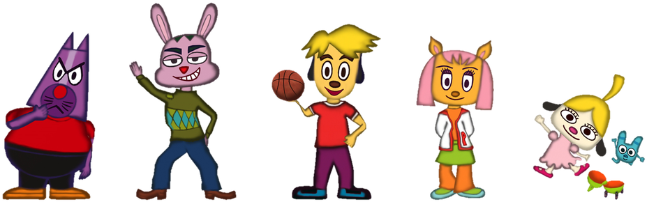 Parappa The Rapper 2 Tv Animation Characters By Paperbandicoot - Parappa The Rapper 2 Anime (1024x385), Png Download