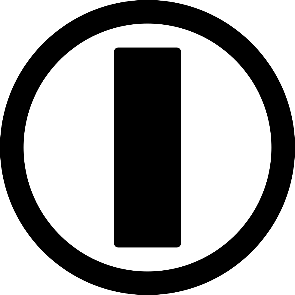 On Power Circular Symbol With A Bar Inside Comments (980x980), Png Download