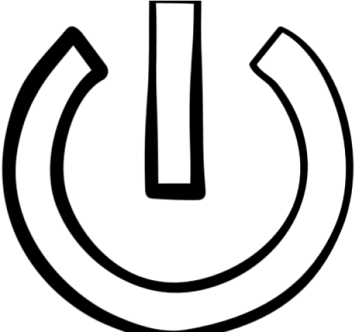 Button Clipart Power Symbol - Line Art (640x480), Png Download