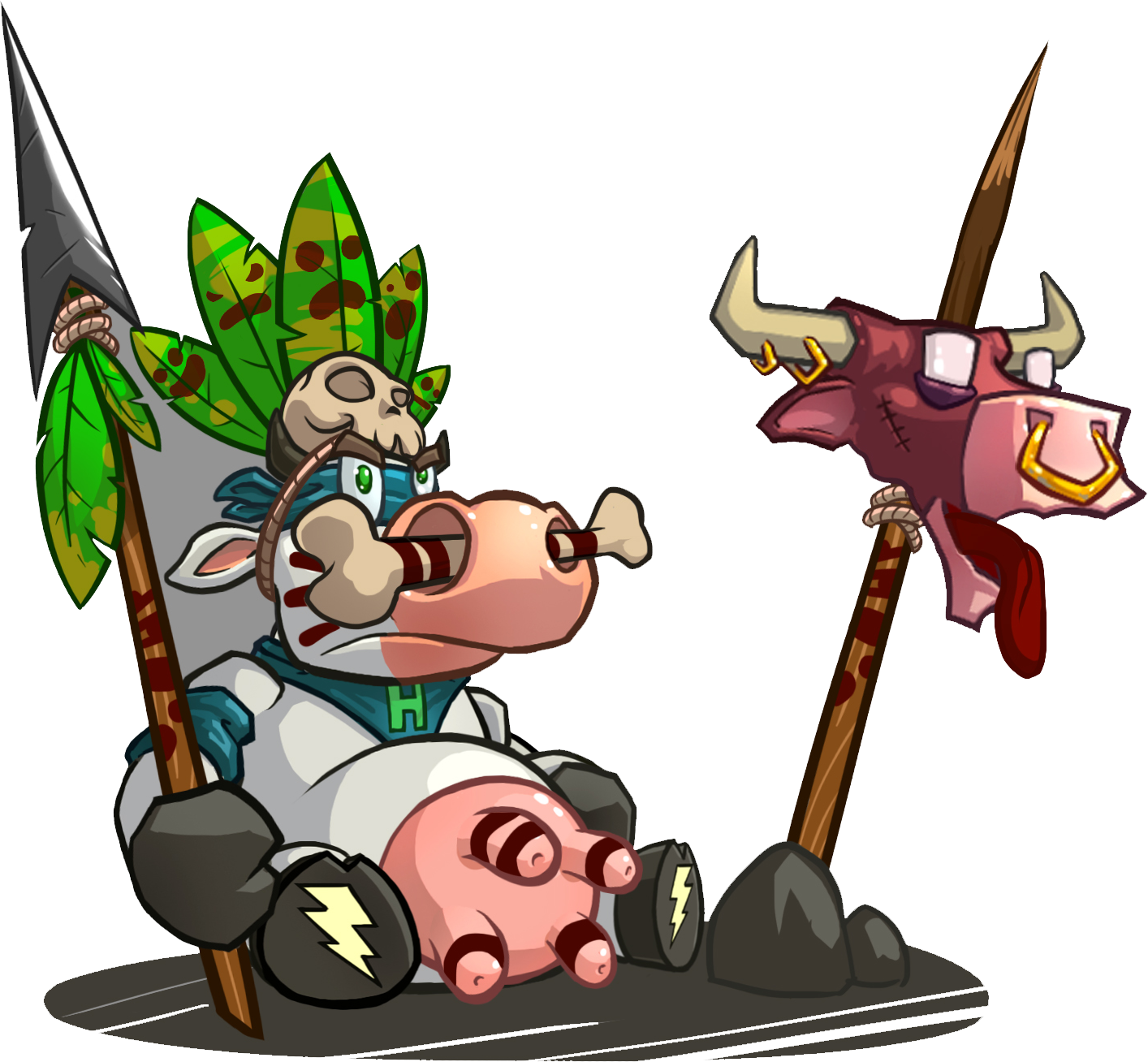Add Media Report Rss Cannibal - Cow Kapow (1414x1308), Png Download