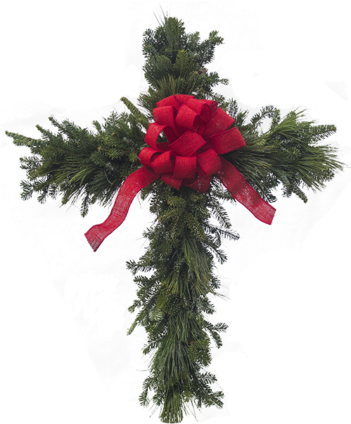 Cross Wreath - Christmas Ornament (500x639), Png Download