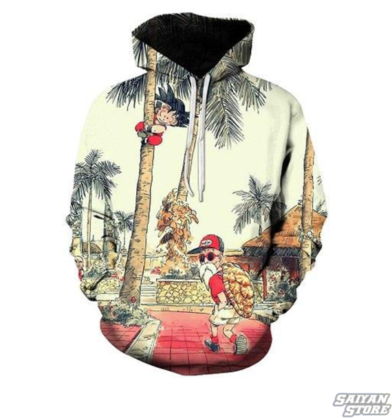 Master Roshi Kid Goku Hoodie - Dragon Ball Kid Goku Hoodie (600x653), Png Download