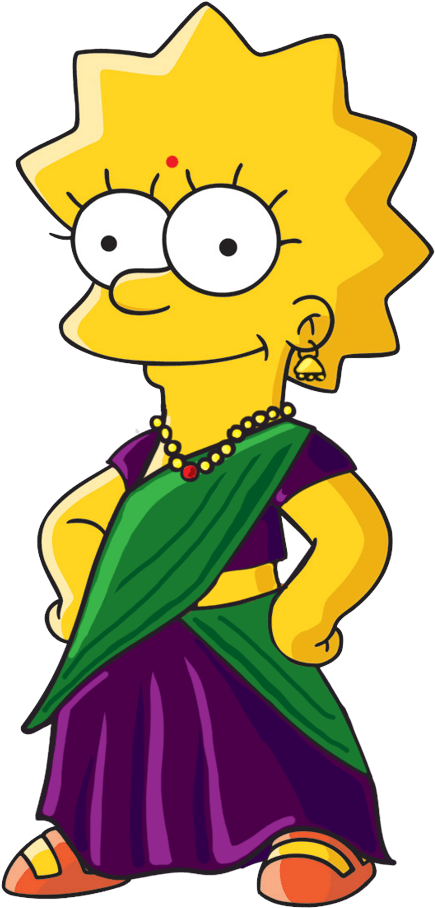 Marge Iyer Wearing Kancheepuram Silk Saree In Regular - Lisa Simpsons (600x975), Png Download