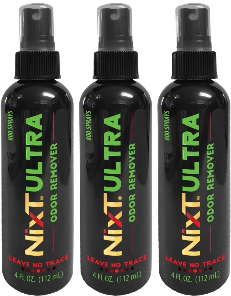 Nixt Ultra Odor Remover 3 Pack 4oz Spray Bottles - Bottle (905x1024), Png Download