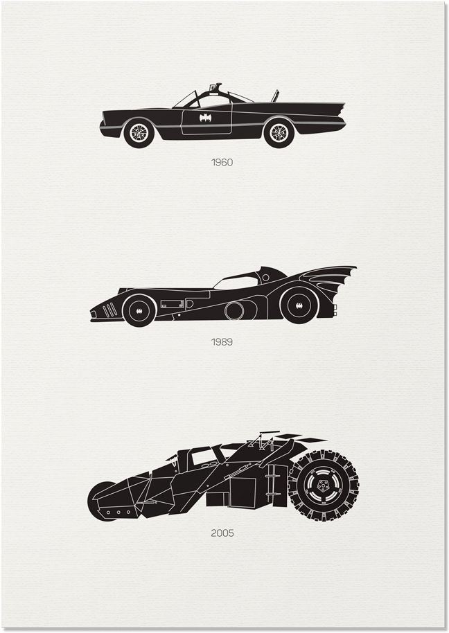 Batman Iconic Car Art Car Print Car Poster F1 Poster - Pickup Truck (1024x1024), Png Download