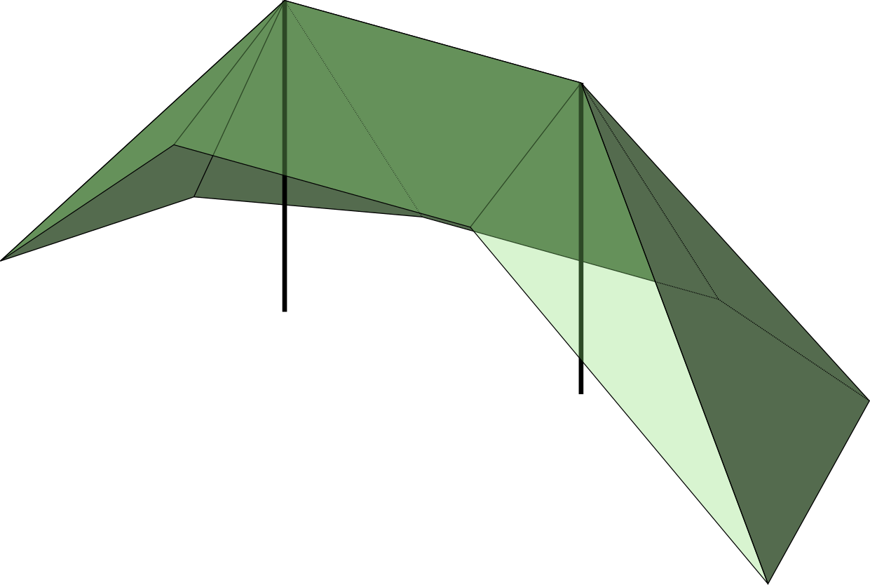 The Front Is Capped With An Open Awning - Tent (1241x834), Png Download