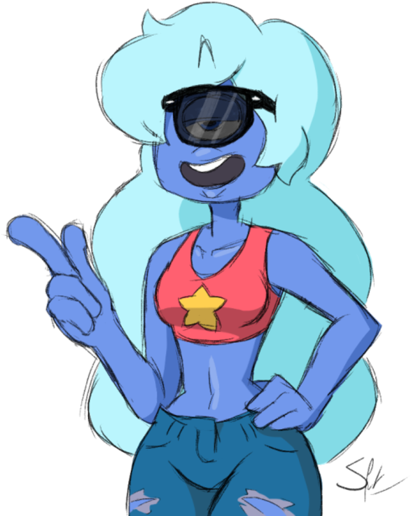 "sapphire With A Cool Shade" By Thealmightyspur - Cool Sapphire Steven Universe (600x749), Png Download