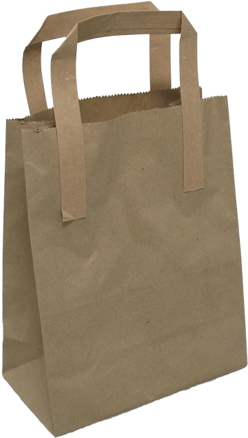 Bag, Pulp, Flat Paper Handles, Glued To Outside, - Tote Bag (640x640), Png Download