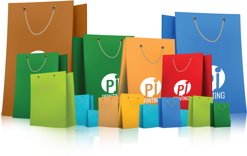 Bags Of Different Colours With Pj Printing Logo - Bags Printing Png (980x545), Png Download