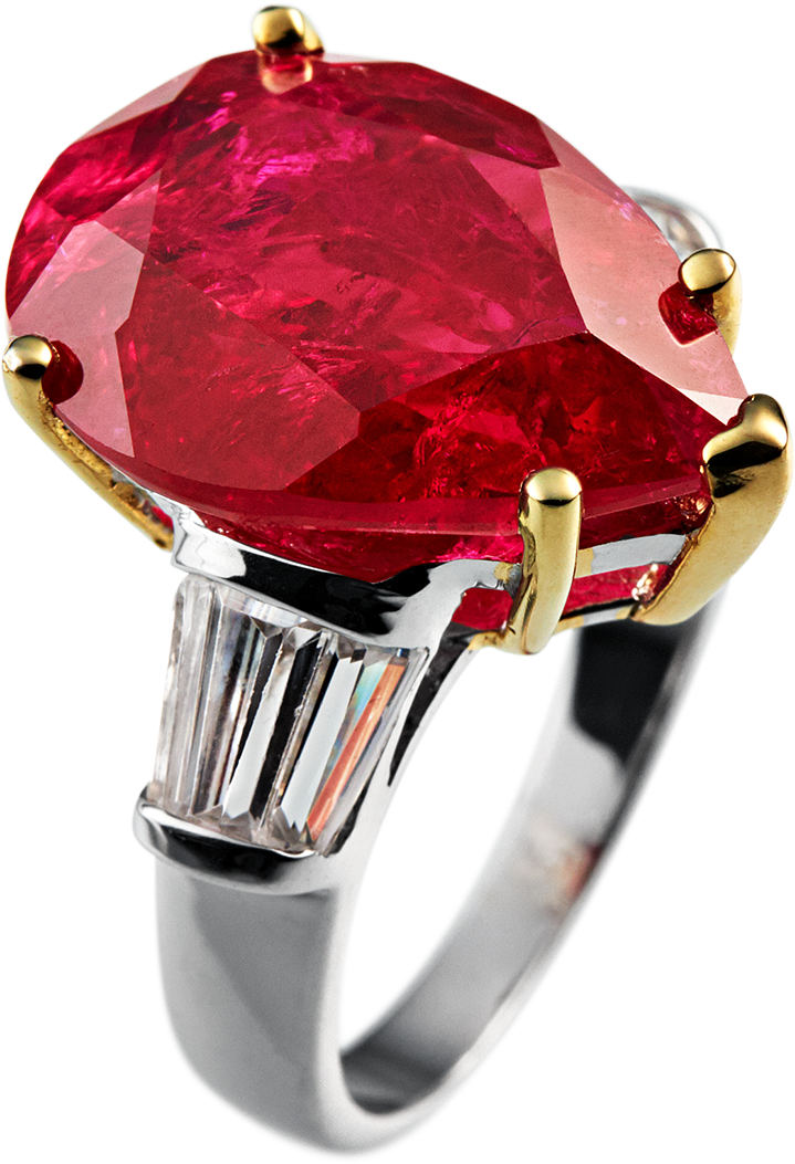 Angelina Red Cirolit Gold Ring - Nug Ring (1200x1200), Png Download