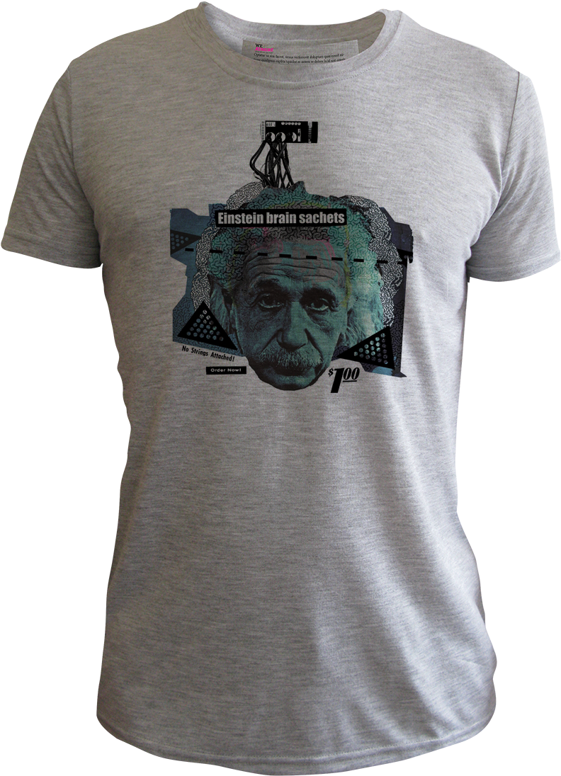 Einstein Brain Men Grey - Amy Winehouse T Shirt Mens (800x1101), Png Download
