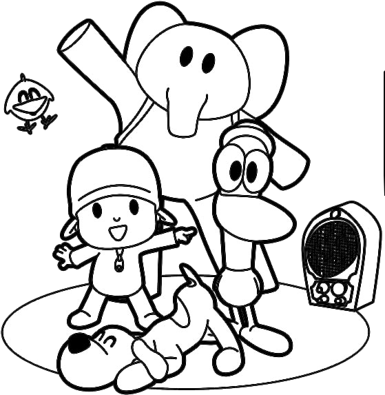 Coloring Book Pocoyo (567x794), Png Download