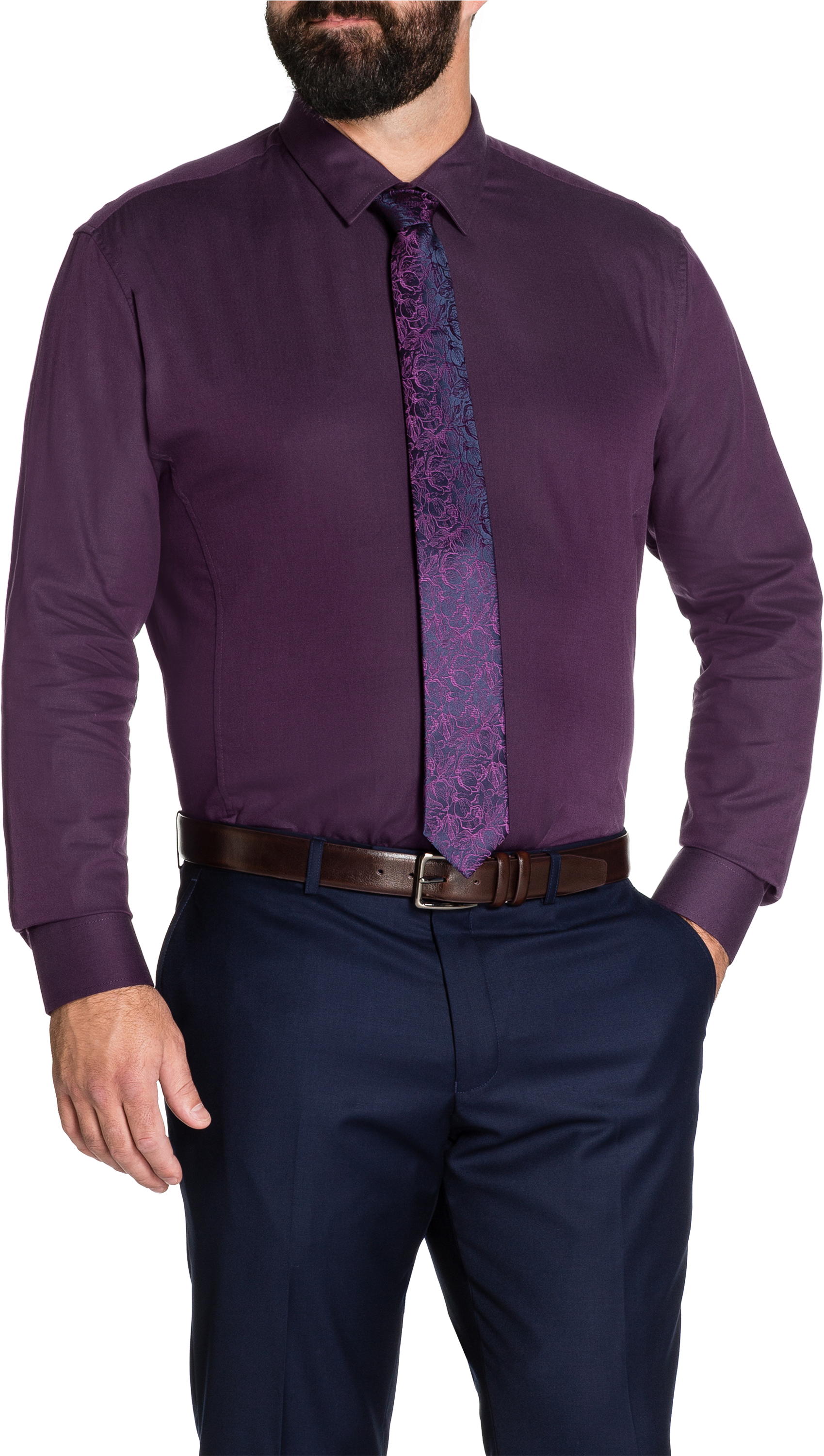 Plum Beckett Dobby Shirt - Man (3000x3000), Png Download