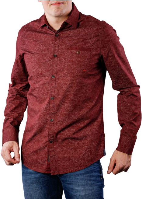 Pme Legend Pm Shirt Dobby Print Decadent Chocolat - Man (490x653), Png Download