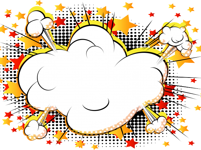 Explosion Clipart Svg - Comic Book Cartoon Clouds (640x480), Png Download
