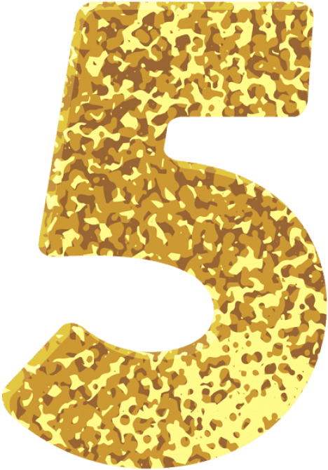 Free Png Download Gold Style Number Five Clipart Png - Number Five Gold Png (480x678), Png Download