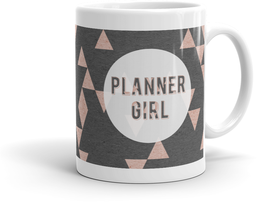 Rose Gold Triangle 'planner Girl' Mug - Coffee Cup (1000x1000), Png Download