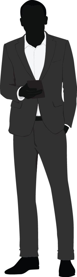 Business Man Silhouette - Tuxedo (309x1110), Png Download