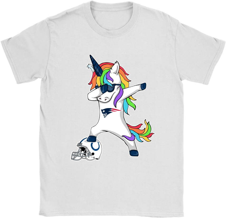 Football Dabbing Unicorn Steps On Helmet New England - Cartoon (1024x1024), Png Download