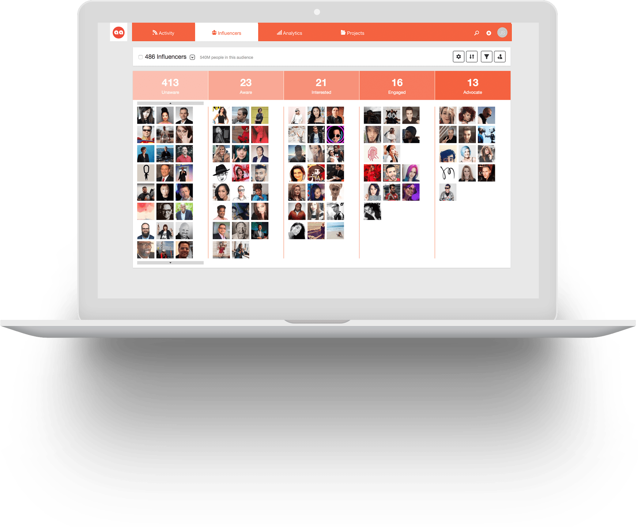 Level Of Engagement Of Your Influencers On Traackr - Operating System (2090x1723), Png Download