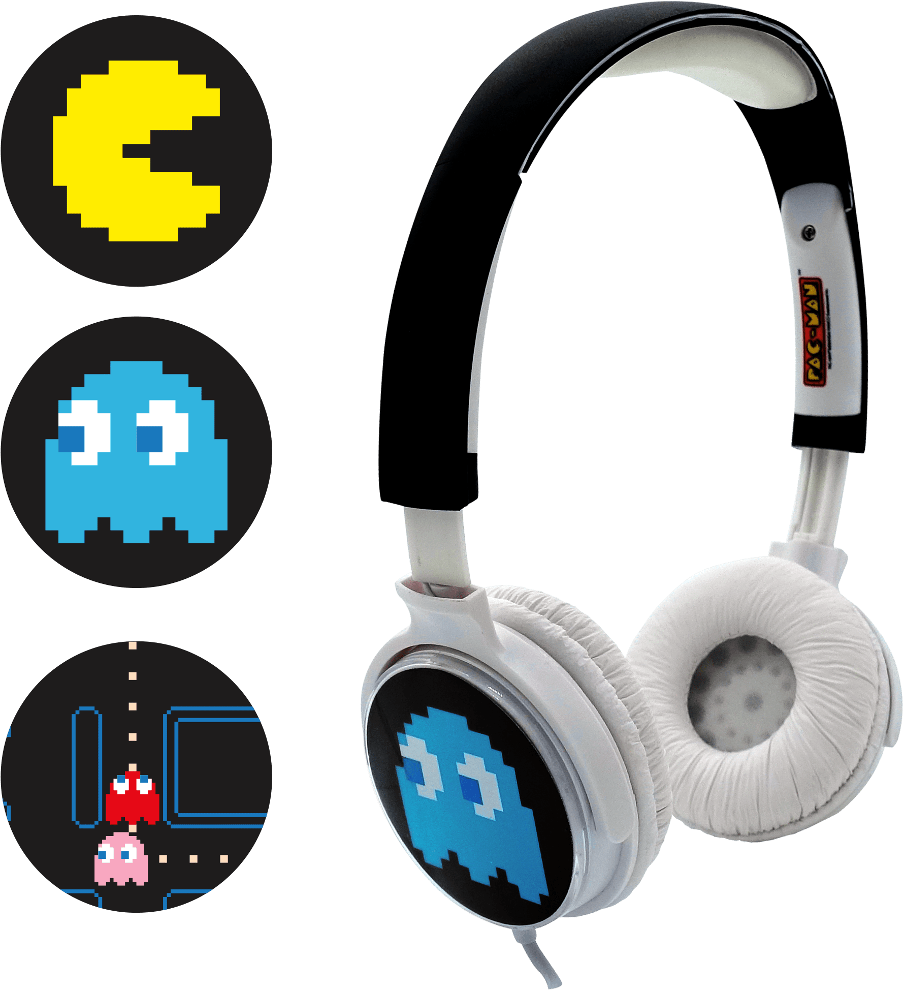 Casque Stéréo Pac Man Pixels 3 Faces Teknofun - Pac Man Ghosts (2121x2121), Png Download