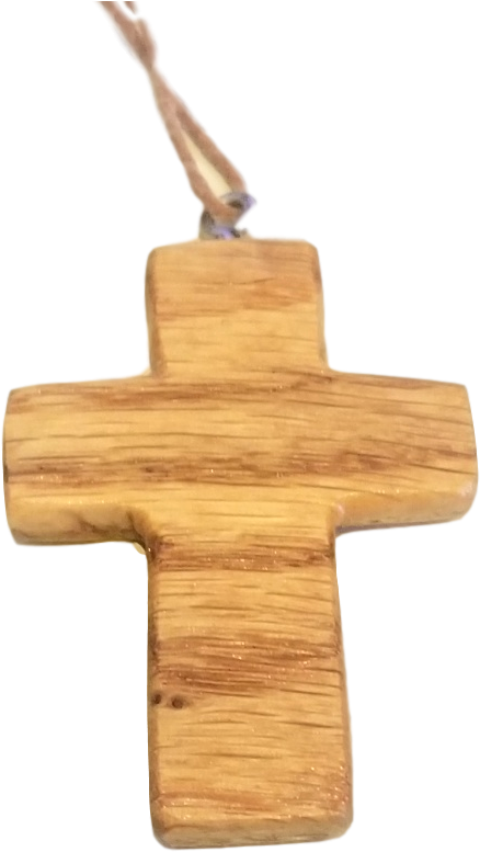 Religious Handcarved Hanging Wooden Cross - Pendant (727x815), Png Download