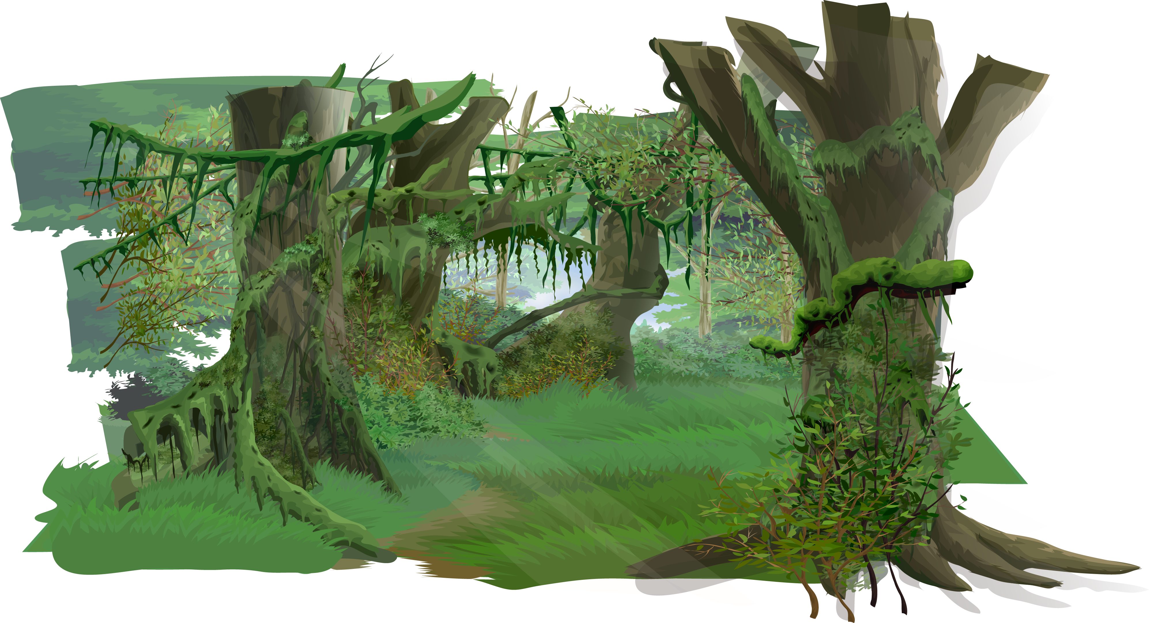 Fundo Floresta Vetor Png (3987x2164), Png Download