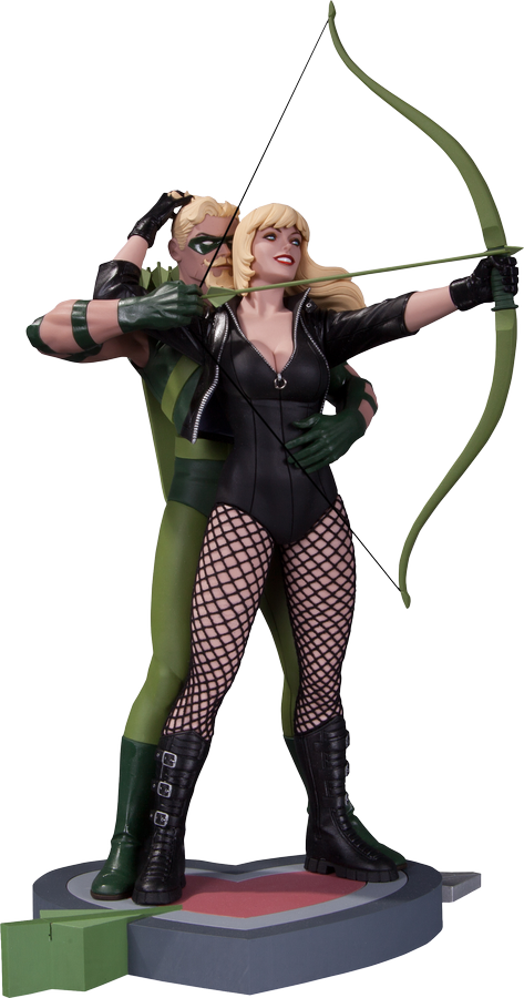 Green Arrow & Black Canary Statue - Green Arrow Black Canary Statue (473x900), Png Download
