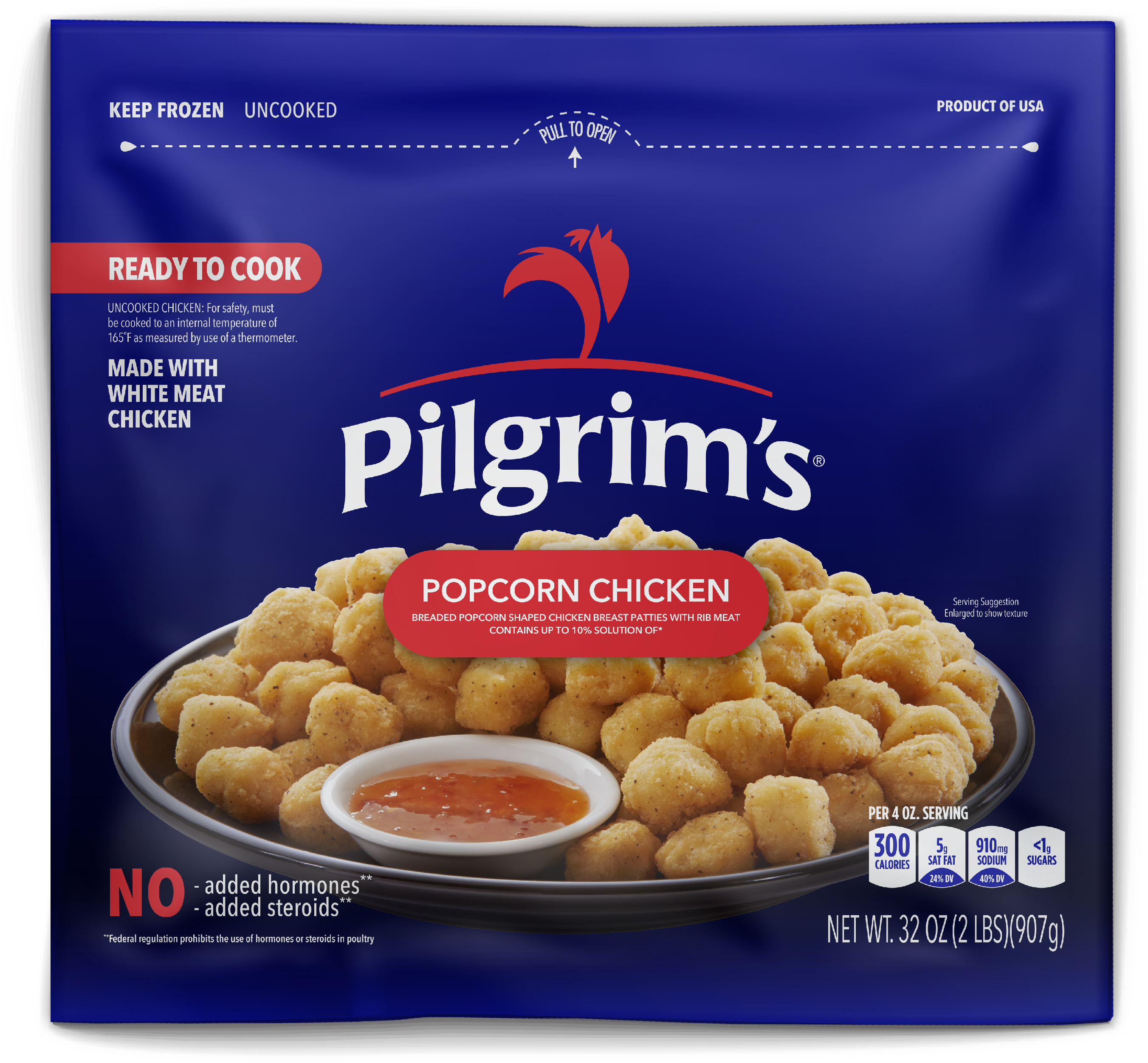 Pilgrim's Pride Uncooked Popcorn Style Chicken - Nut (3452x3301), Png Download