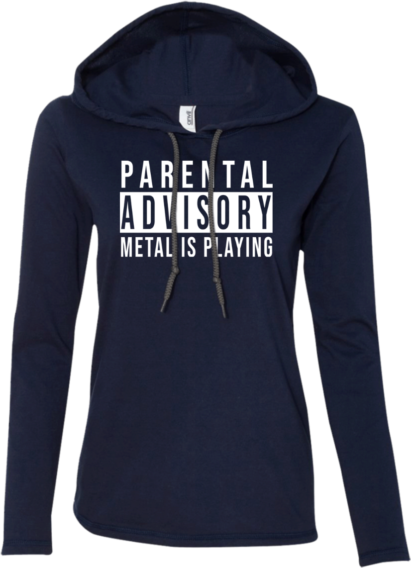 Parental Advisory Ladies' Hooded Long Sleeve - T-shirt (1155x1155), Png Download