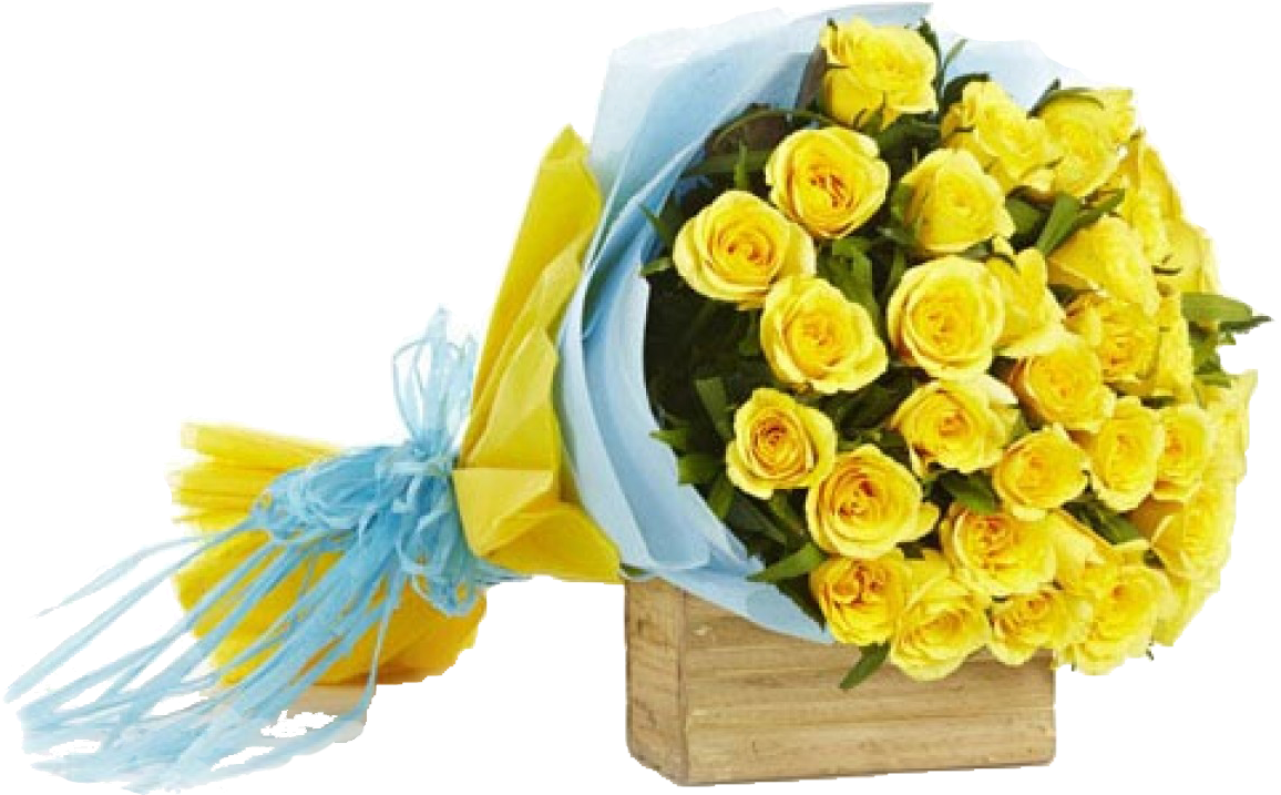 2dozen Yellow Roses Bouquet - Bouquet Of Flowers Yellow Roses (1200x1200), Png Download