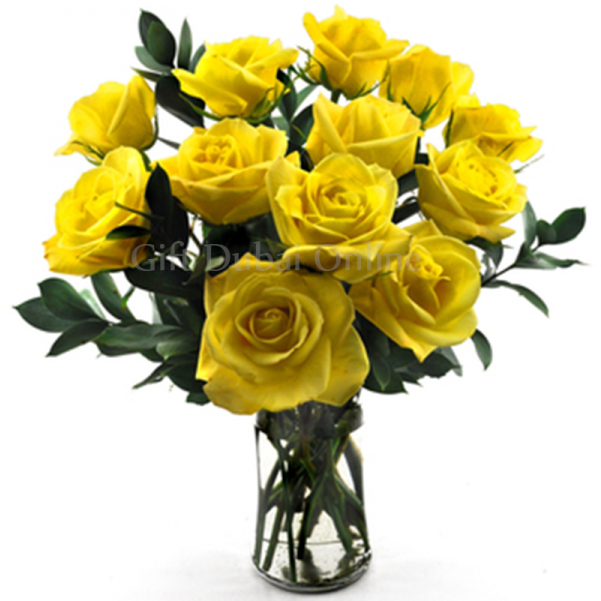 Pretty Yellow Rose In Sharjah - Valentines Day Yellow Rose (800x600), Png Download