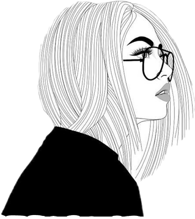 Tumblr Girl Drawing Popularpic - Girl Drawing (637x715), Png Download