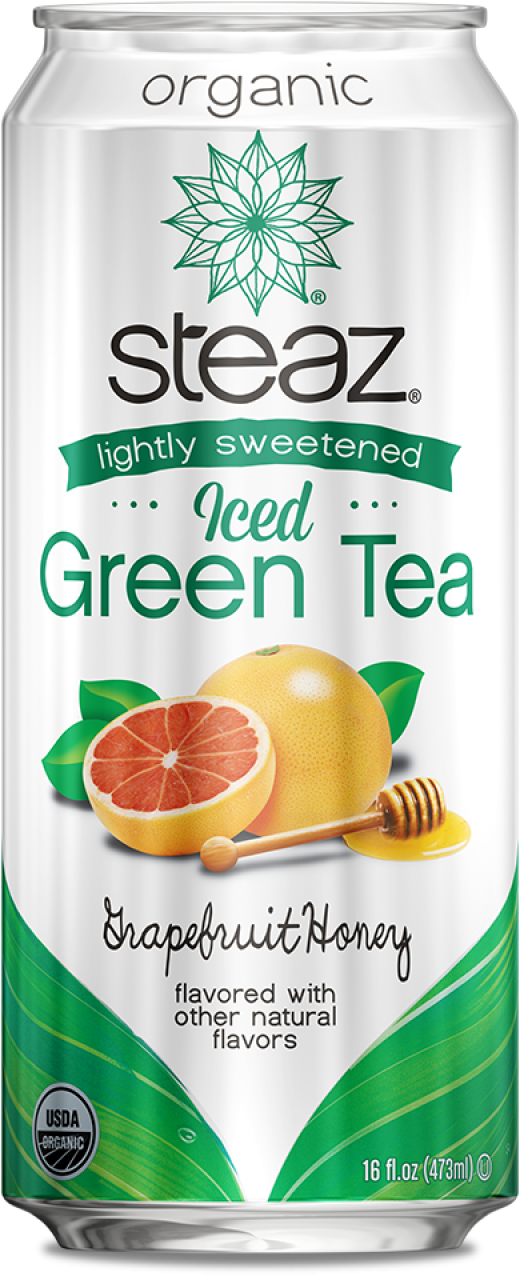 Grapefruit Honey - Steaz Sparkling Black Cherry Green Tea, 4 Pack, 12 (600x1400), Png Download