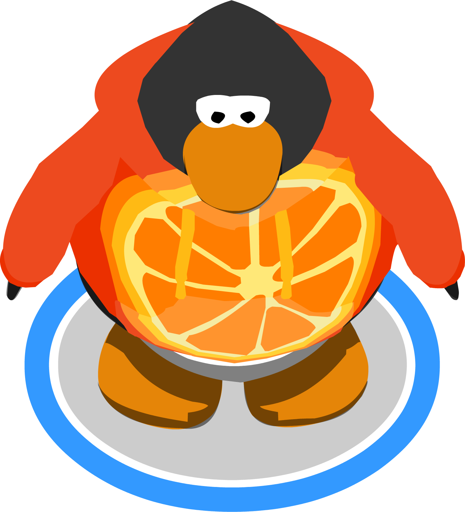 Orange Citrus Hoodie - Red Penguin Club Penguin (1523x1677), Png Download