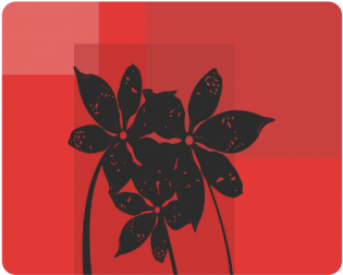 Black Flowers Rectangle Mousepad - Black (500x500), Png Download