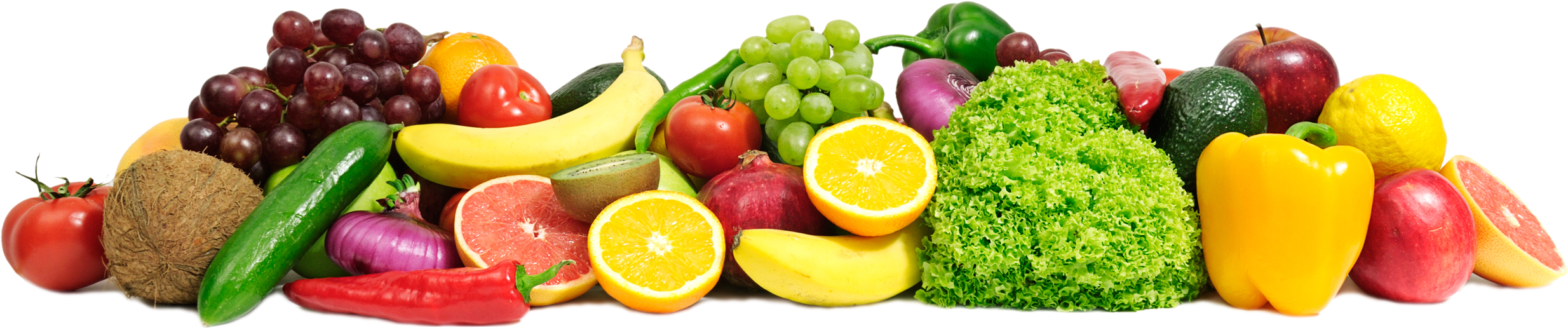 Group Workshops Lisa Stimmer - Fruit & Vegetables Png (2550x757), Png Download