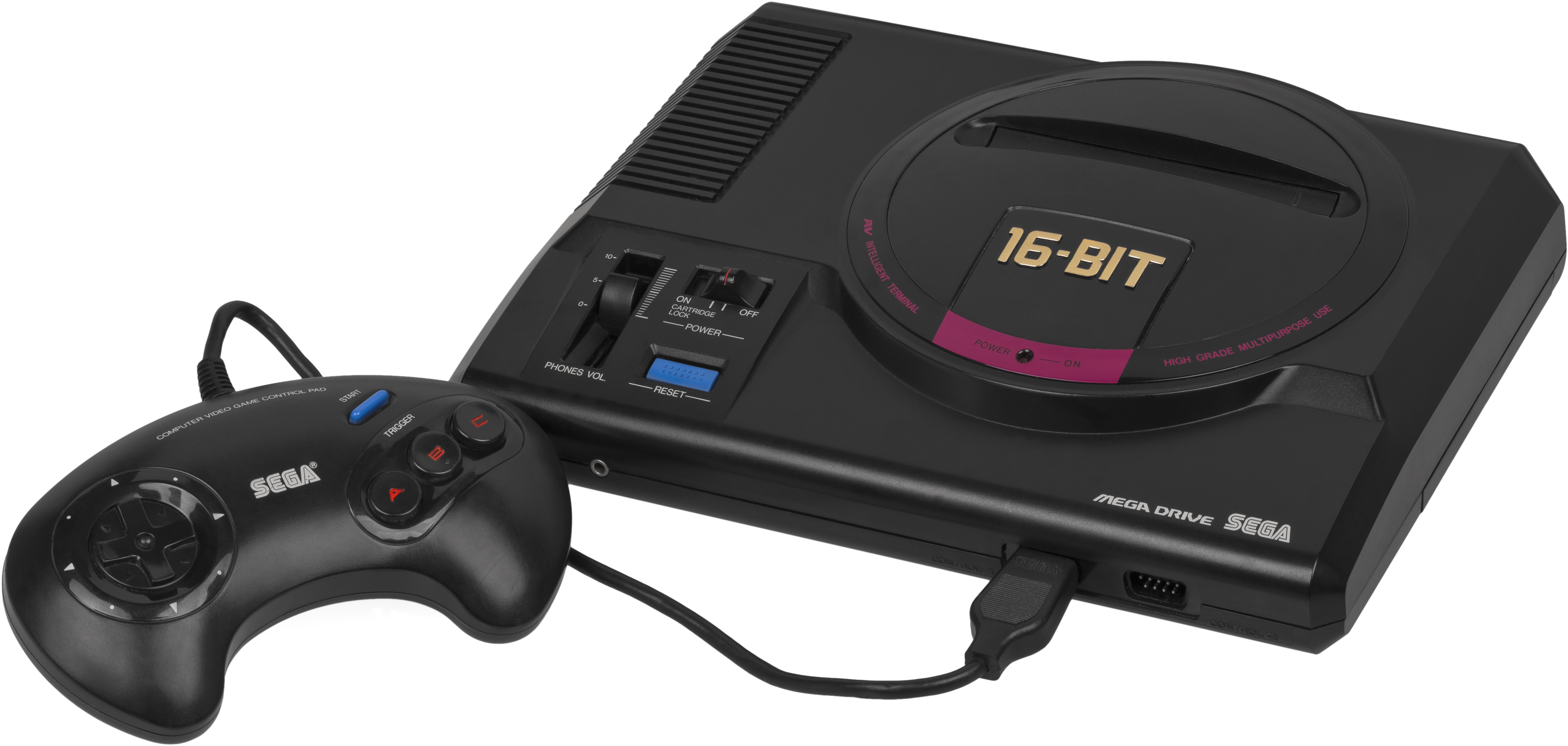 Sega Mega Drive Jp Mk1 Console Set - Mega Drive Png (4240x2120), Png Download