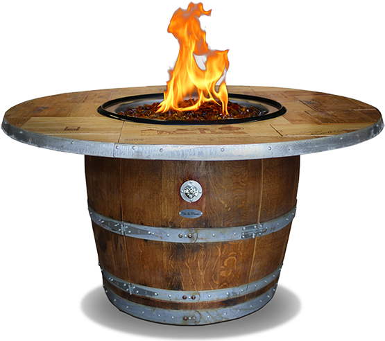The Enthusiast - Wine Barrel Fire Pit Wood (638x525), Png Download