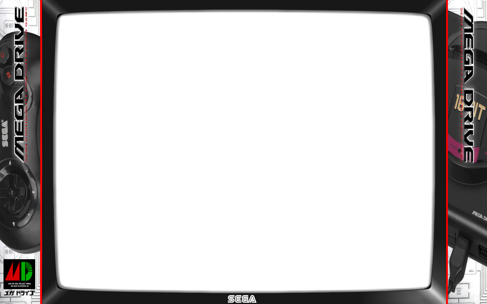 Mega Drive Japan 450 Kb - Overlays Mega Drive Retroarch (1680x1050), Png Download