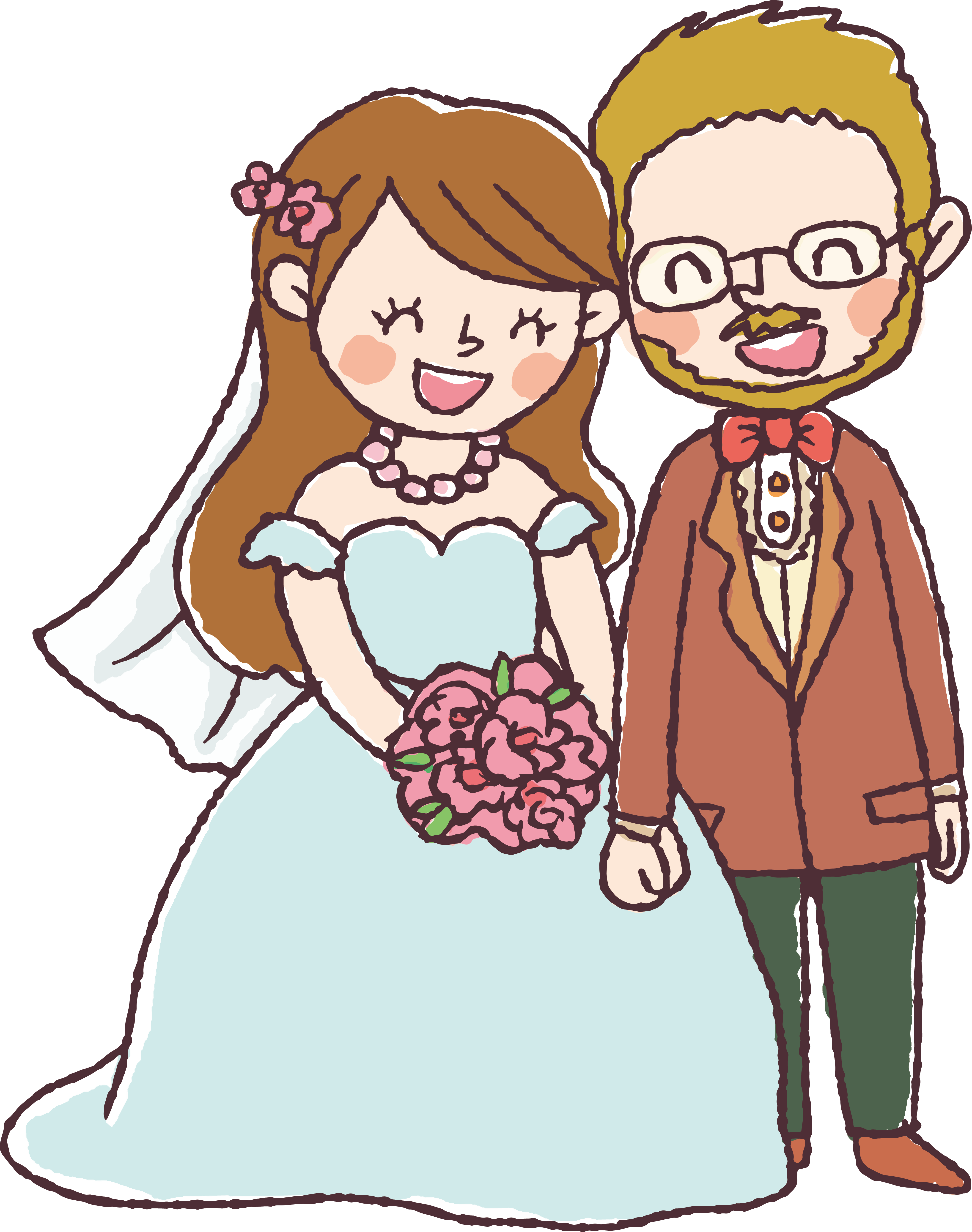 Svg Free Stock Wedding Invitation Couple Character - Marriage Drawing (4242x5379), Png Download