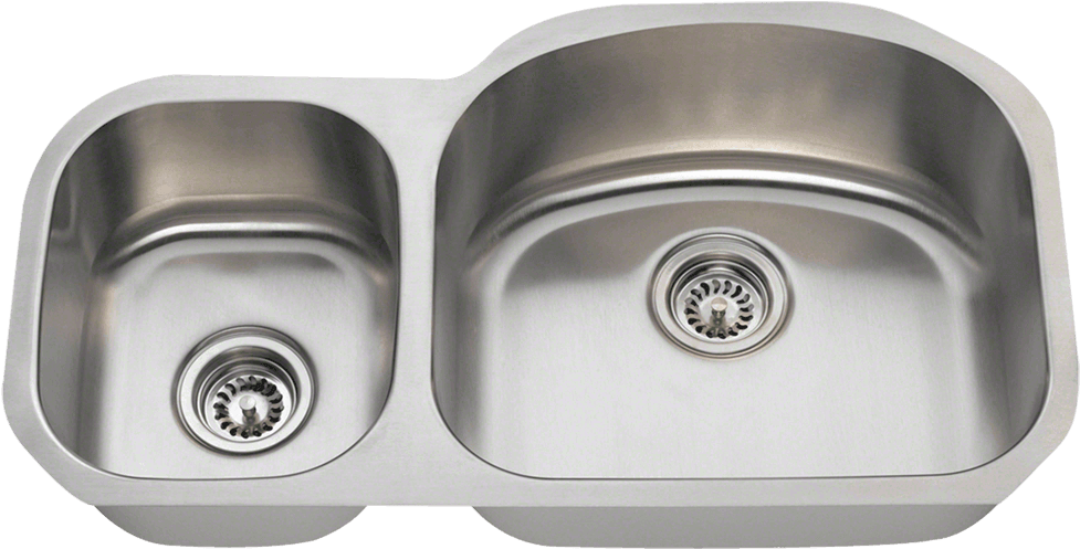 Sr105-16 Offset Stainless Steel Kitchen Sink 16 Gauge, - Polaris Sinks Pr105 16-gauge Kitchen Ensemble (1000x800), Png Download
