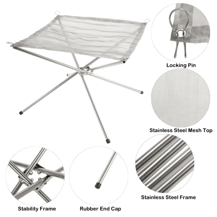 Steel Mesh Fire Pit Details - Stove (720x720), Png Download