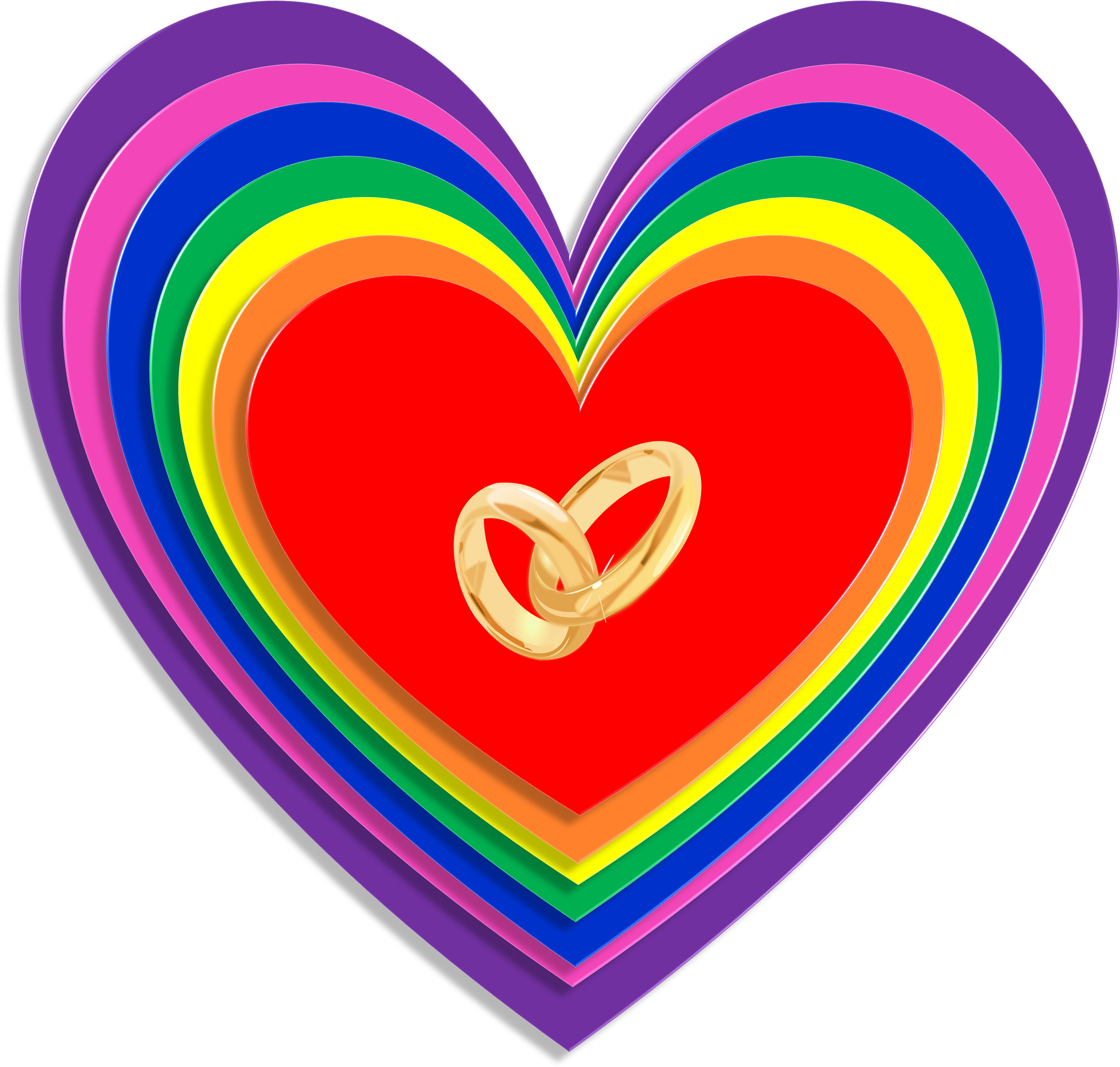 Marriage Equality Rainbow Hearts 825171 - Love Journal. Activity Book For Lesbian Couples: Fill (3083x2943), Png Download