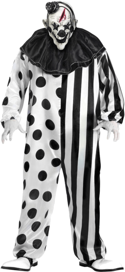 Black And White Creepy Png Backgrounds Images - Killer Clown Costume (600x951), Png Download
